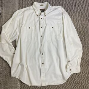 Adirondack Button Up Shirt Men’s 2XL 100% Cotton Solid White Savile Row